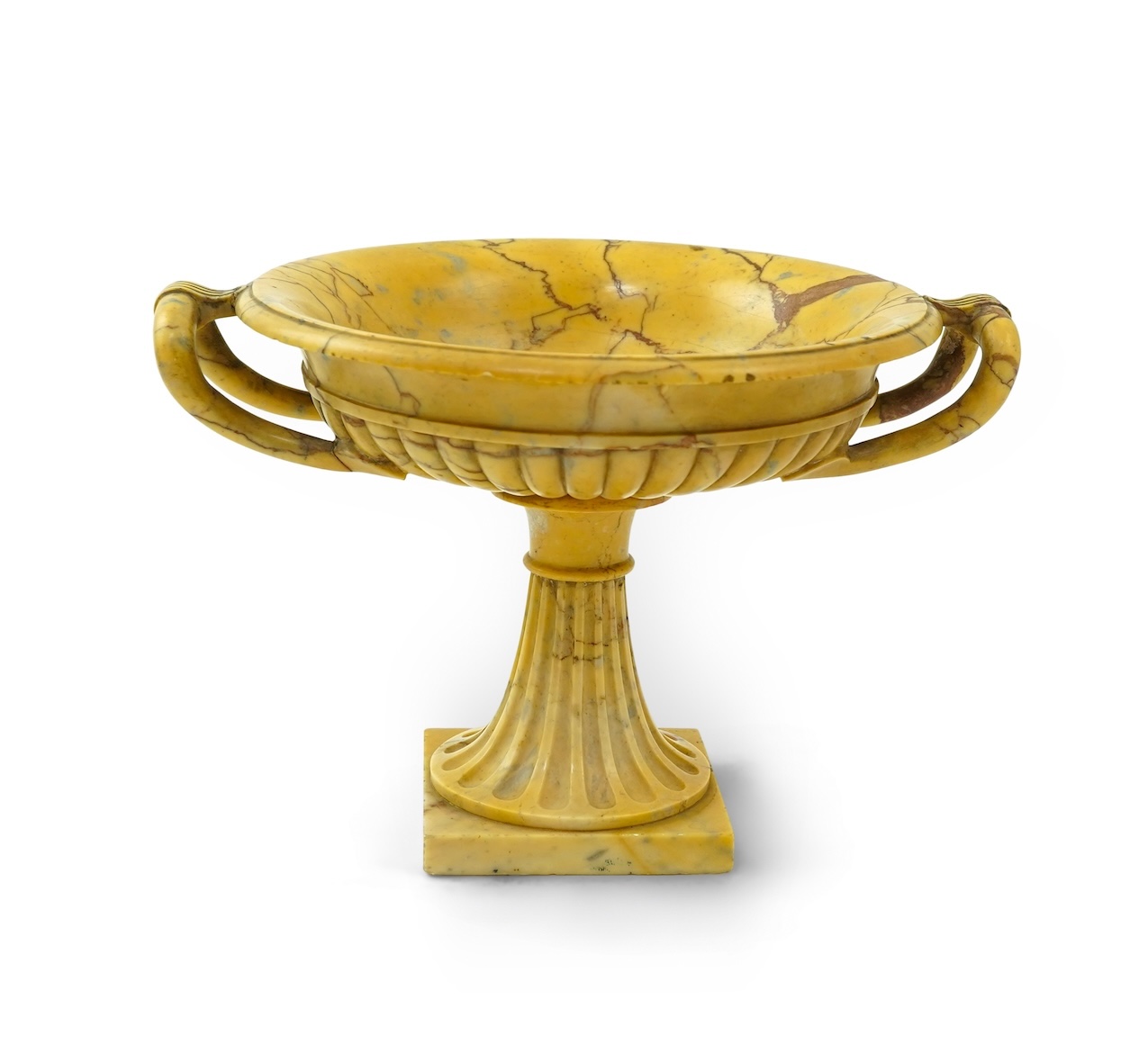 An Italian Grand Tour sculpted sienna marble tazza, c.1830